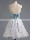 A-line Sweetheart Tulle Crystal Detailing Short/Mini Sparkly Homecoming Dresses #Favs020100672