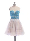A-line Sweetheart Tulle Crystal Detailing Short/Mini Sparkly Homecoming Dresses #Favs020100672
