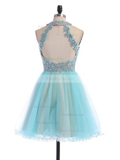Short/Mini A-line Scoop Neck Tulle Beading Open Back Amazing Homecoming Dresses #Favs020100862
