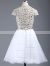 Short/Mini A-line Scoop Neck Tulle Crystal Detailing Short Sleeve Homecoming Dresses #Favs020101147