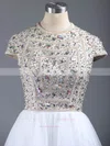 Short/Mini A-line Scoop Neck Tulle Crystal Detailing Short Sleeve Homecoming Dresses #Favs020101147