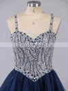 Beautiful A-line Sweetheart Tulle Short/Mini Beading Dark Navy Homecoming Dresses #Favs020101149
