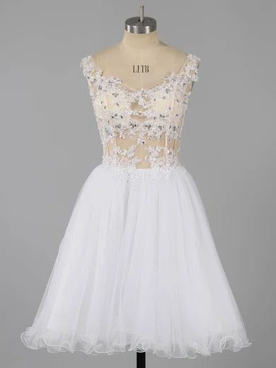 Sexy Short/Mini A-line Tulle Appliques Lace Off-the-shoulder Homecoming Dresses #Favs020101466