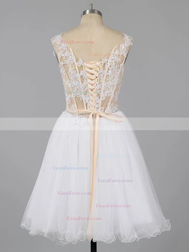Sexy Short/Mini A-line Tulle Appliques Lace Off-the-shoulder Homecoming Dresses #Favs020101466