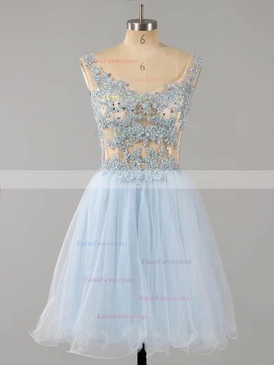 Sexy Short/Mini A-line Tulle Appliques Lace Off-the-shoulder Homecoming Dresses #Favs020101466