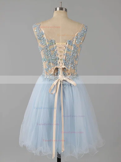 Sexy Short/Mini A-line Tulle Appliques Lace Off-the-shoulder Homecoming Dresses #Favs020101466