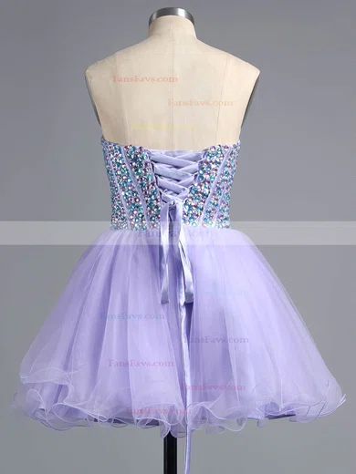 A-line Sweetheart Tulle Short/Mini Beading Wholesale Homecoming Dresses #Favs020101758