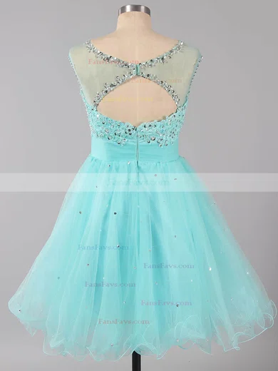 A-line Scoop Neck Tulle Short/Mini Beading New Arrival Homecoming Dresses #Favs020101797