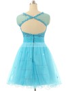 A-line Scoop Neck Tulle Short/Mini Beading New Arrival Homecoming Dresses #Favs020101797