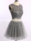 Pretty Short/Mini Scoop Neck Tulle Lace with Beading Two Pieces Prom Dress #Favs020101868