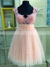 Short/Mini V-neck Tulle Appliques Lace Cap Straps Beautiful Prom Dresses #Favs020102036