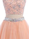 Two Piece Scoop Neck Open Back Tulle Appliques Lace Short/Mini Prom Dress #Favs020102152