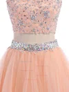 Two Piece Scoop Neck Open Back Tulle Appliques Lace Short/Mini Prom Dress #Favs020102152