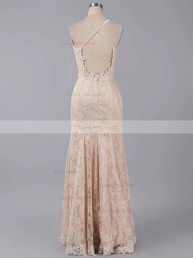 Trumpet/Mermaid Sweetheart Lace Sweep Train Appliques Lace Prom Dresses #Favs02016794