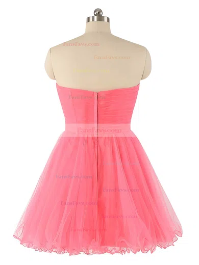 A-line Sweetheart Tulle Short/Mini Beading Wholesale Prom Dresses #Favs020102932