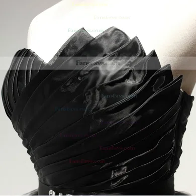 A-line Sweetheart Tulle Short/Mini Sashes / Ribbons Black Girls Prom Dresses #Favs020103728