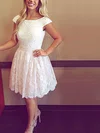 A-line Scoop Neck Tulle Short/Mini with Pearl Detailing Prom Dresses #Favs020104127