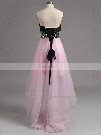 A-line Sweetheart Tulle Asymmetrical Crystal Detailing Homecoming Dresses #Favs02015302