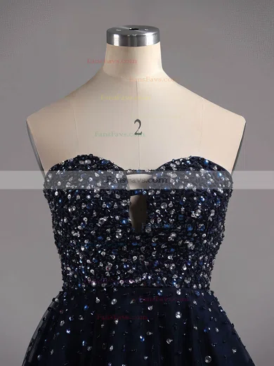 A-line Sweetheart Tulle Short/Mini Beading Homecoming Dresses #Favs02016389