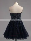A-line Sweetheart Tulle Short/Mini Beading Homecoming Dresses #Favs02016389