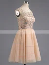 A-line Scoop Neck Tulle Short/Mini Beading Homecoming Dresses #Favs02018794