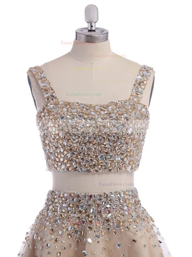 A-line Square Neckline Tulle Short/Mini Beading Homecoming Dresses #Favs02019194