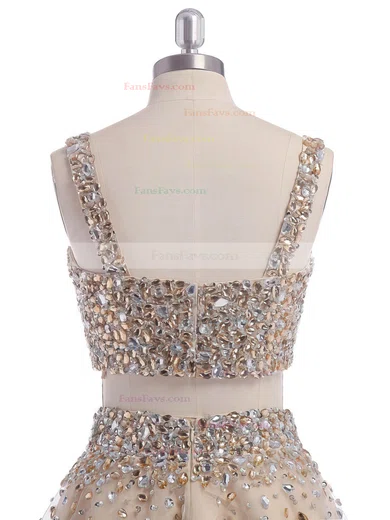 A-line Square Neckline Tulle Short/Mini Beading Homecoming Dresses #Favs02019194