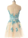New Style Tulle with Appliques Lace Scoop Neck Short/Mini Prom Dresses #Favs02019690
