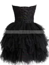 Black Short/Mini Tulle Sweetheart Lace and Tiered Fashionable Prom Dress #Favs02019798