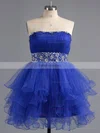 A-line Sweetheart Tulle Short/Mini Beading Homecoming Dresses #Favs02041947
