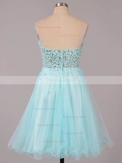A-line Sweetheart Tulle Short/Mini Ruffles Homecoming Dresses #Favs02051314