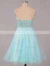 A-line Sweetheart Tulle Short/Mini Ruffles Homecoming Dresses #Favs02051314