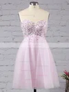 A-line Sweetheart Tulle Short/Mini Ruffles Homecoming Dresses #Favs02051314