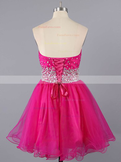 A-line Sweetheart Tulle Short/Mini Crystal Detailing Homecoming Dresses #Favs02111410
