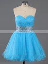 A-line Sweetheart Tulle Short/Mini Crystal Detailing Homecoming Dresses #Favs02111410