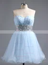 A-line Sweetheart Tulle Short/Mini Crystal Detailing Homecoming Dresses #Favs02111410