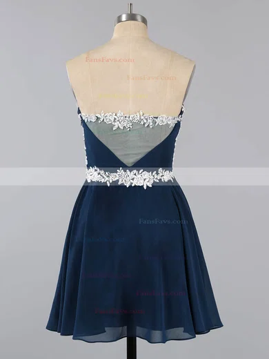 Original A-line Sweetheart Tulle Chiffon Short/Mini Appliques Lace Homecoming Dresses #Favs020100990