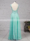 A-line Scoop Neck Chiffon Sweep Train Appliques Lace Prom Dresses #Favs020105059