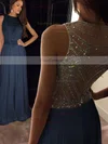 A-line Scoop Neck Chiffon Floor-length Beading Prom Dresses #Favs020100026