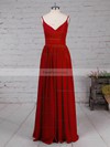 A-line V-neck Chiffon Floor-length Sashes / Ribbons Prom Dresses #Favs020105036