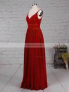 A-line V-neck Chiffon Floor-length Sashes / Ribbons Prom Dresses #Favs020105036