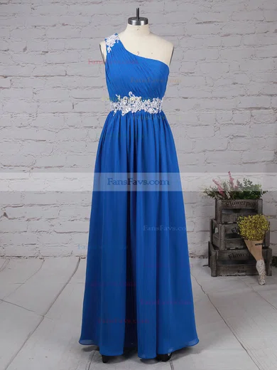 Empire One Shoulder Chiffon Floor-length Beading Prom Dresses #Favs020105040