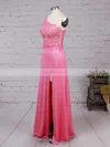 Sheath/Column One Shoulder Jersey Floor-length Beading Prom Dresses #Favs020105041