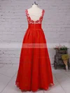 A-line Scoop Neck Chiffon Floor-length Beading Prom Dresses #Favs020105043