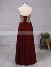 A-line Strapless Chiffon Floor-length Beading Prom Dresses #Favs020105046