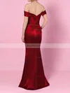 Sheath/Column Off-the-shoulder Silk-like Satin Floor-length Split Front Prom Dresses #Favs020105047