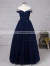 Princess Off-the-shoulder Tulle Floor-length Beading Prom Dresses #Favs020105051
