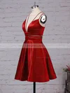 A-line V-neck Satin Short/Mini Pockets Prom Dresses #Favs020105080