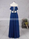 A-line Off-the-shoulder Chiffon Floor-length Ruffles Prom Dresses #Favs020105083