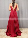 A-line V-neck Satin Chiffon Floor-length Sashes / Ribbons Prom Dresses #Favs020105086